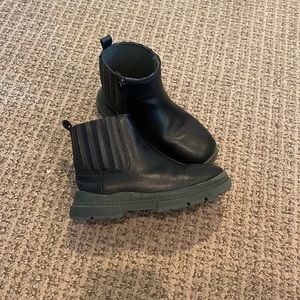 Zara girls black leather boots
